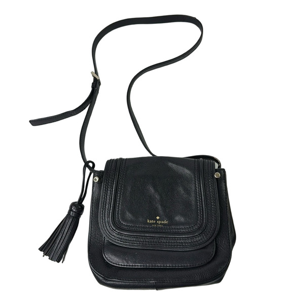 Kate Spade New York Rianne Pratt Street Black Leather Crossbody - Picture 1 of 9